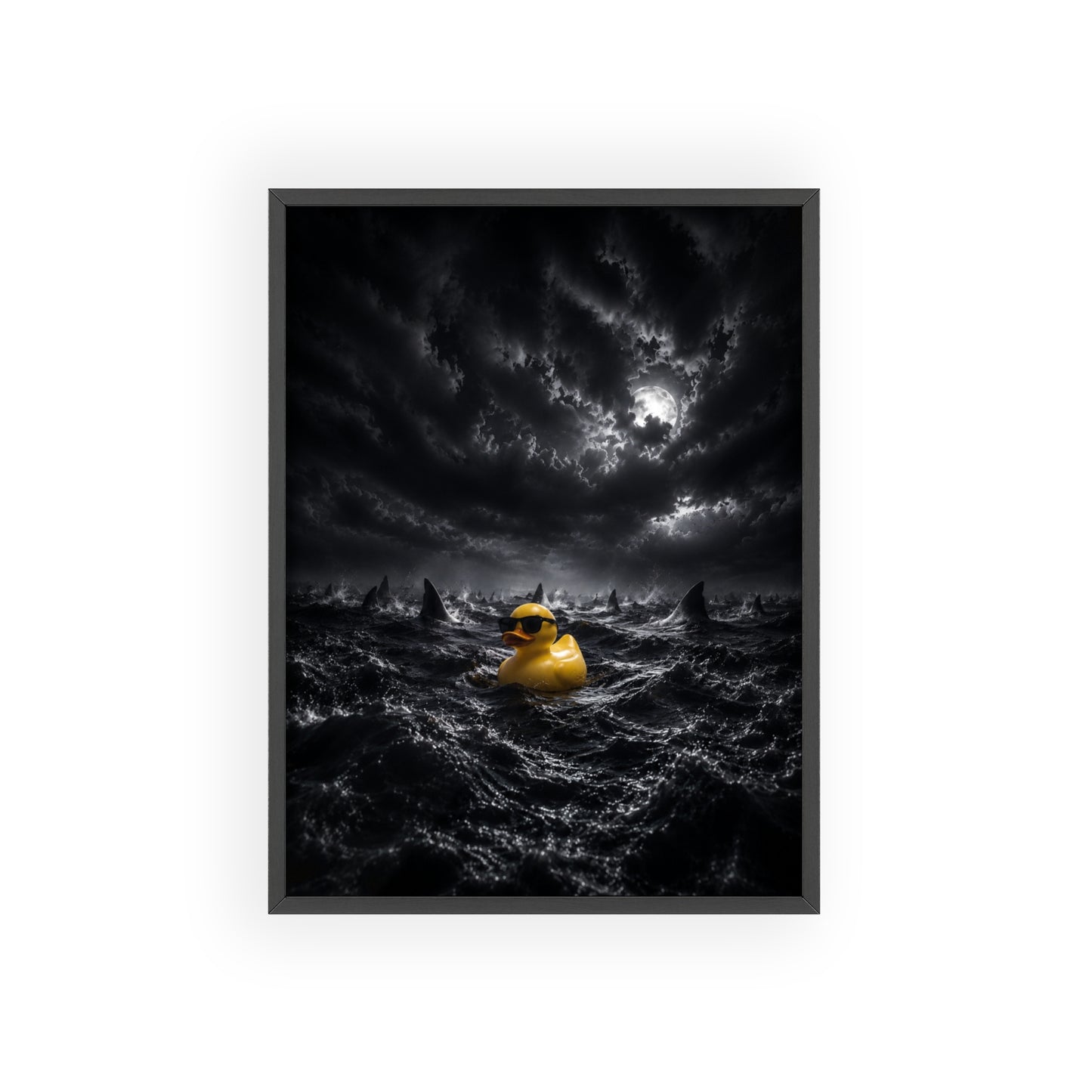 Stormy Sea Rubber Duck - Framed Poster