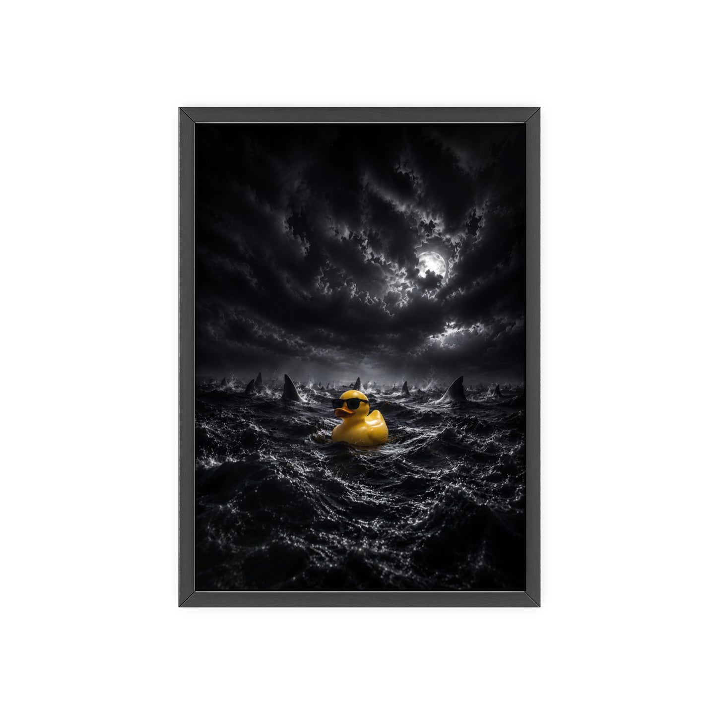 Stormy Sea Rubber Duck - Framed Poster