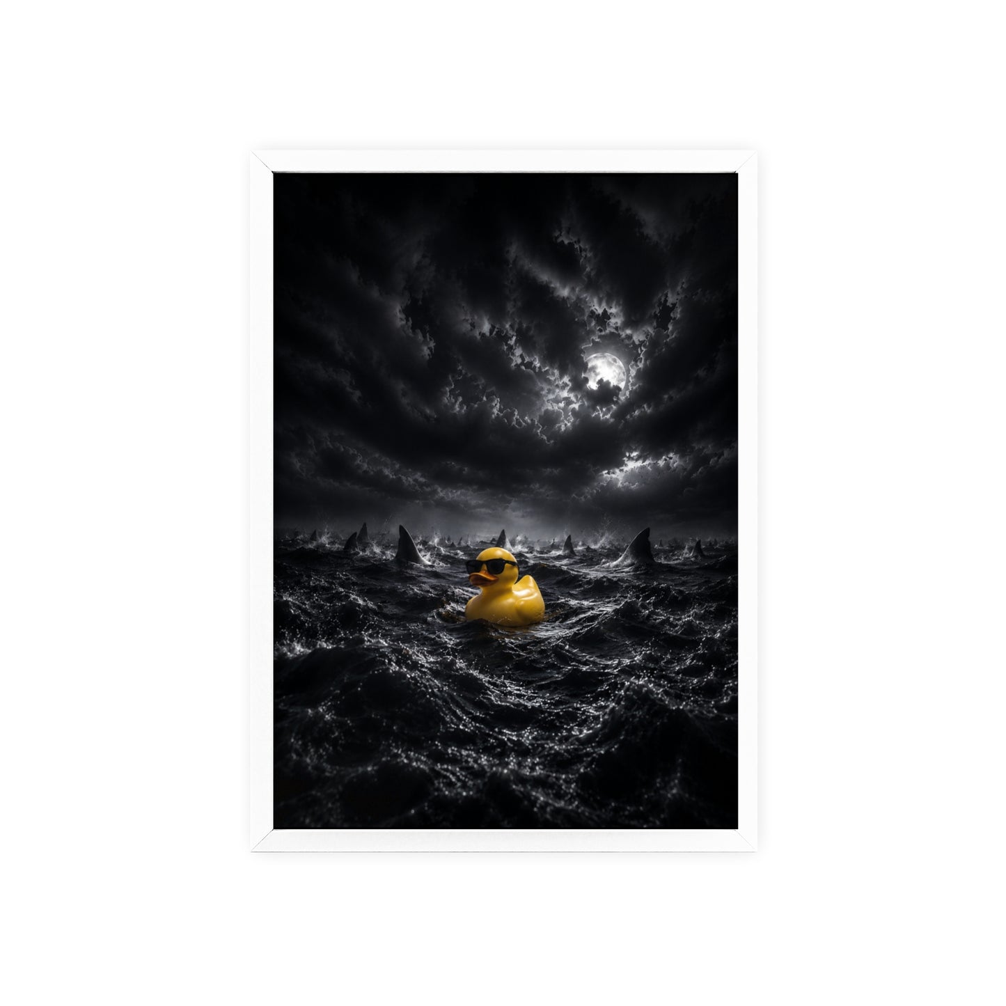 Stormy Sea Rubber Duck - Framed Poster