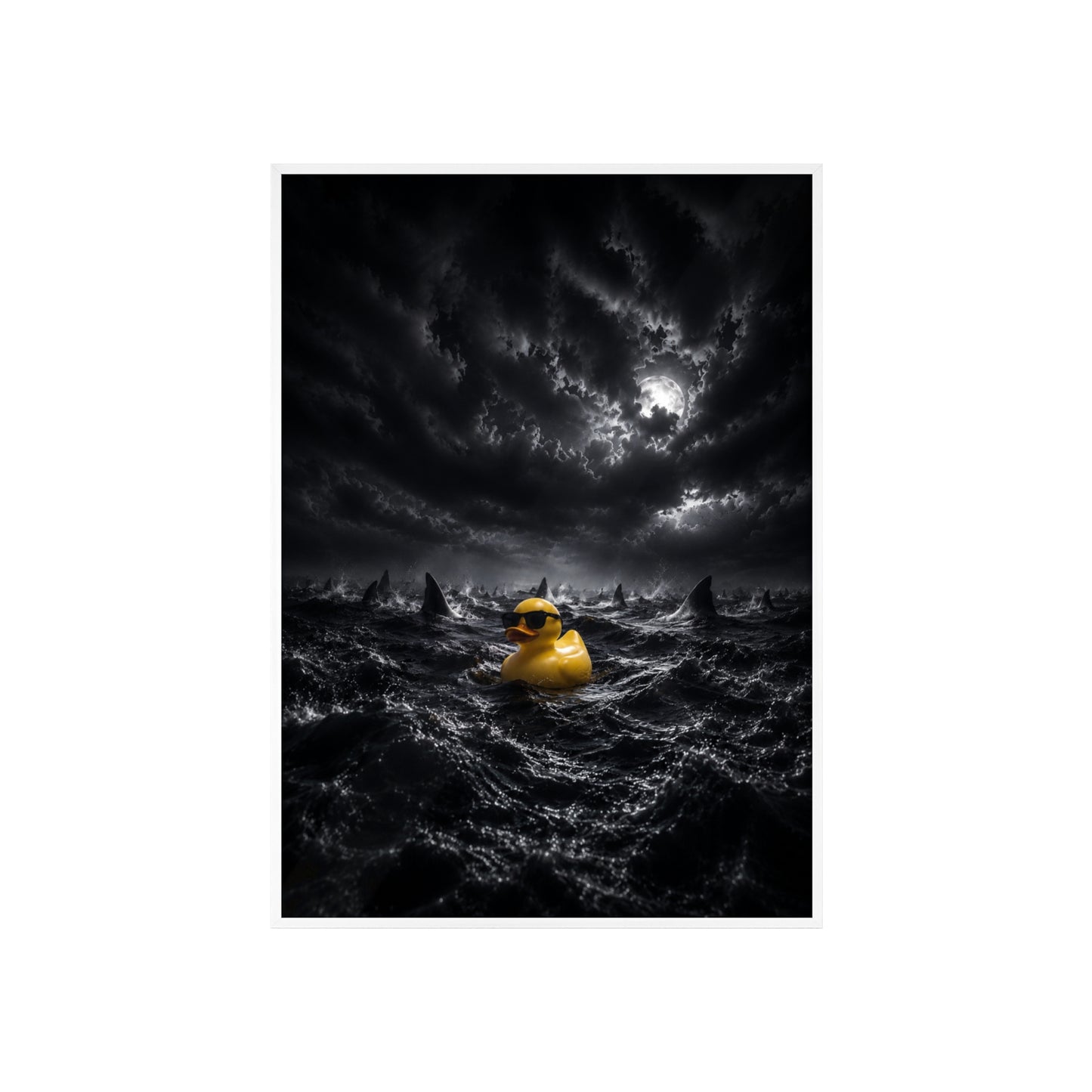 Stormy Sea Rubber Duck - Framed Poster
