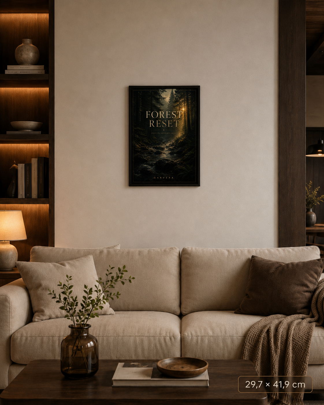 Forest Reset Framed Poster — Moody Woodland Wall Art