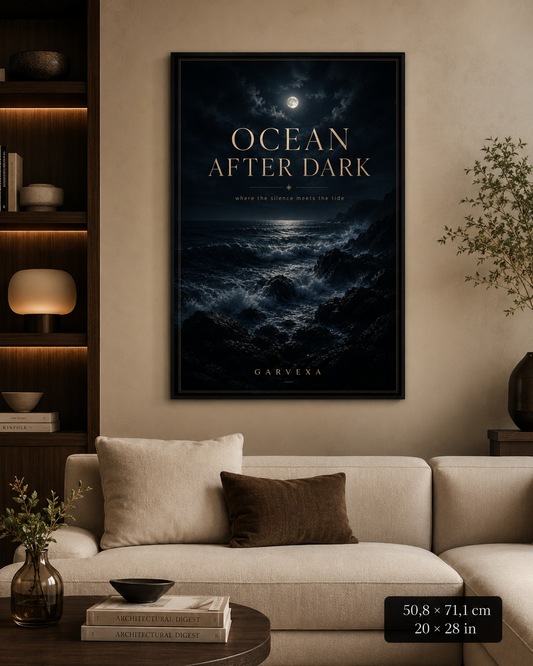 Ocean After Dark - Framed Poster
