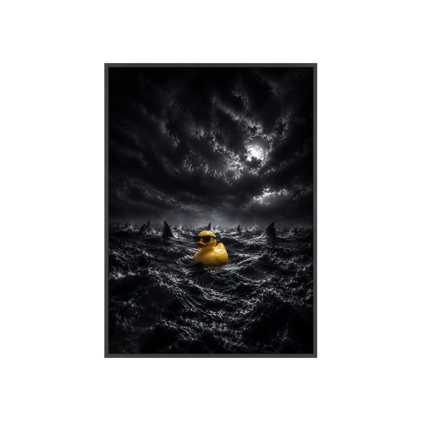 Stormy Sea Rubber Duck - Framed Poster